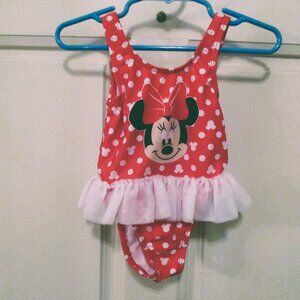 NWOT Disney Baby red Tutu Swimsuit Size 12M